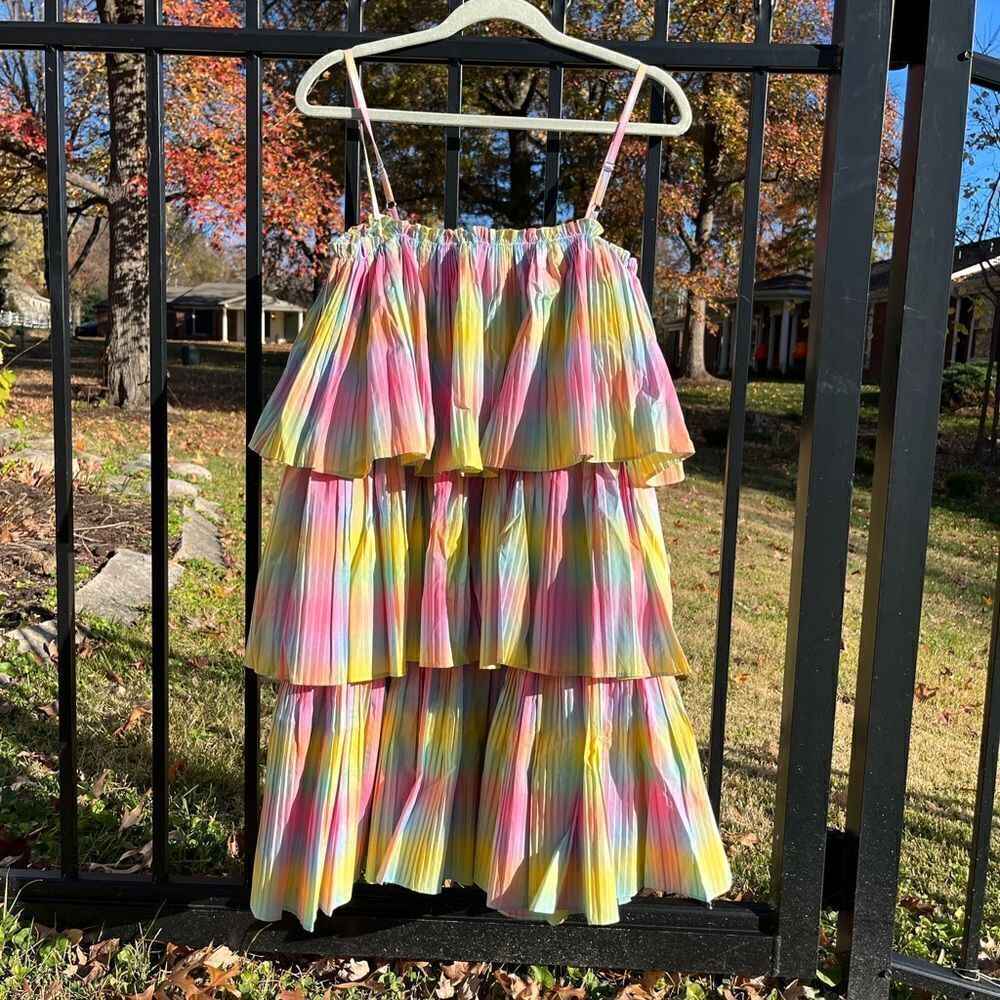 Anthropologie Beatrice B Square Neck Tiered Dress NWT - Picture 7 of 16